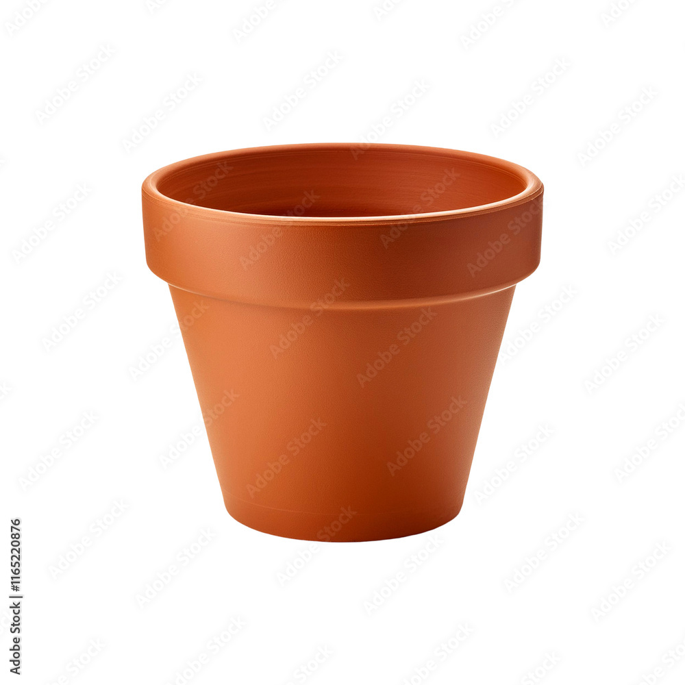 Empty flower earthen pot on transparent background Empty flower earthen pot on transparent background