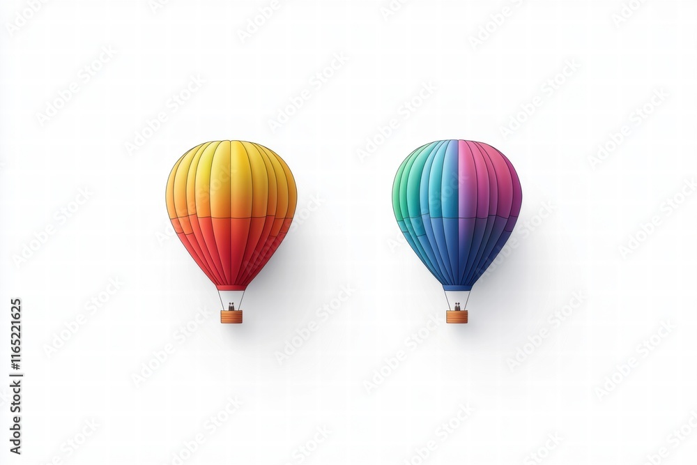 Obraz premium Two Colorful Hot Air Balloons