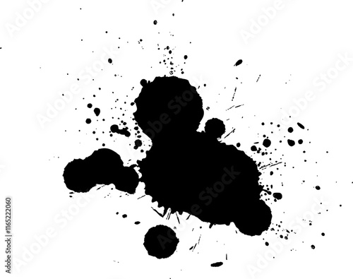 black ink brush dropped splash splatter