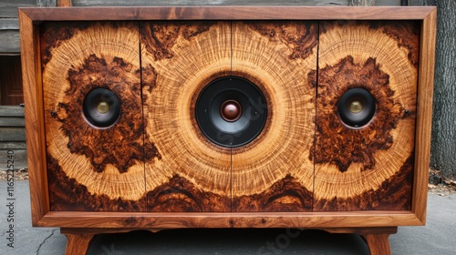 Artisan Wooden Speaker Cabinet with Three Drivers photo