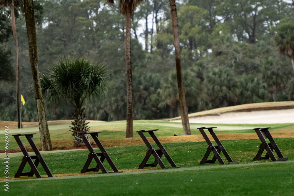 Driving range on a golf course Driving range on a golf course