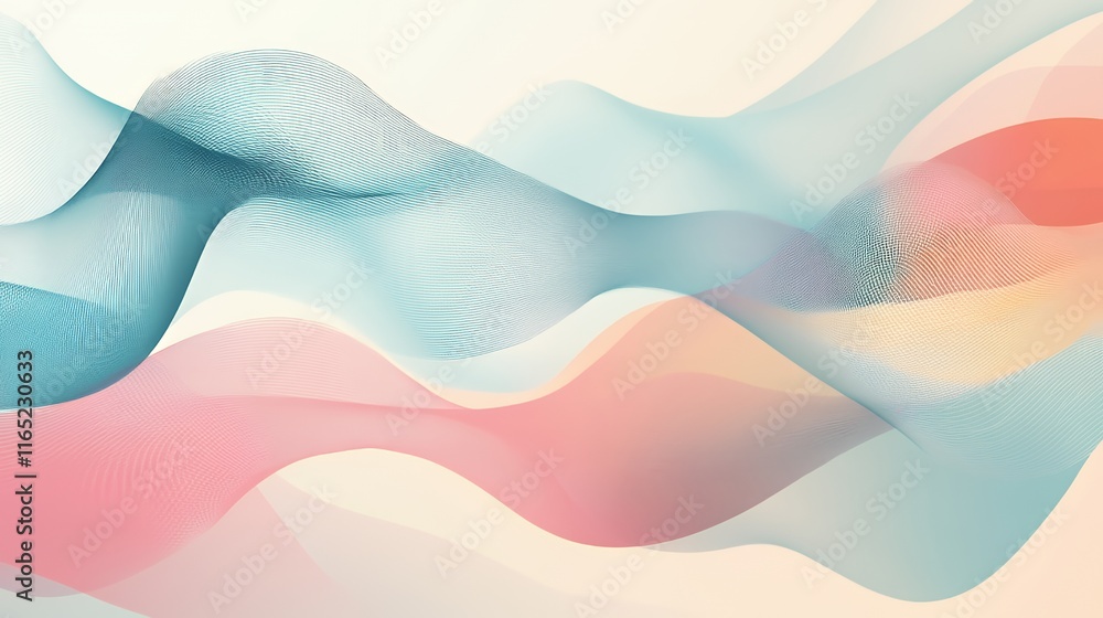 Fototapeta premium Abstract Pastel Wave Lines Background Design