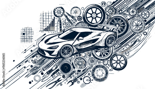 Sports car illustration.