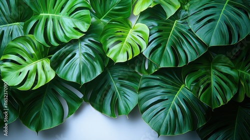 Wallpaper Mural Lush green tropical monstera leaves background. Torontodigital.ca