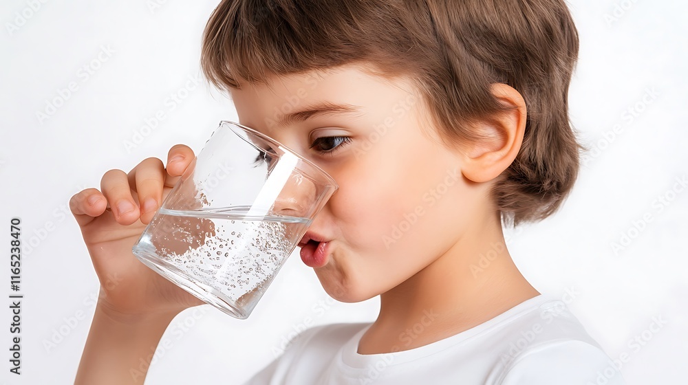 Child Drinking Sparkling Water