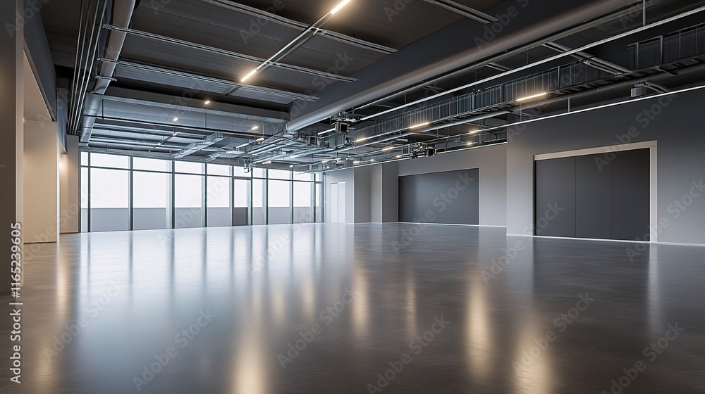Modern Empty Hall Ideal for Industrial Design Projects and Showcasing