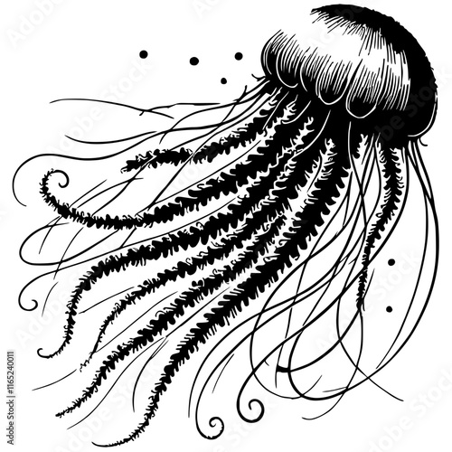 Jellyfish sketch silhouette