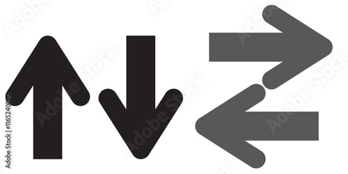 Up and down arrow icon in trendy style. Upward and downward sign symbol