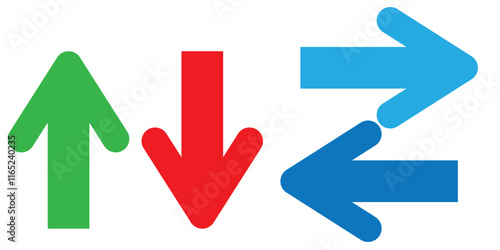 Up and down arrow icon in trendy style. Upward and downward sign symbol