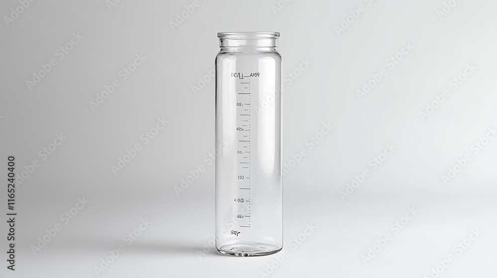 Empty Glass Measuring Cylinder on White Background Empty Glass Measuring Cylinder on White Background