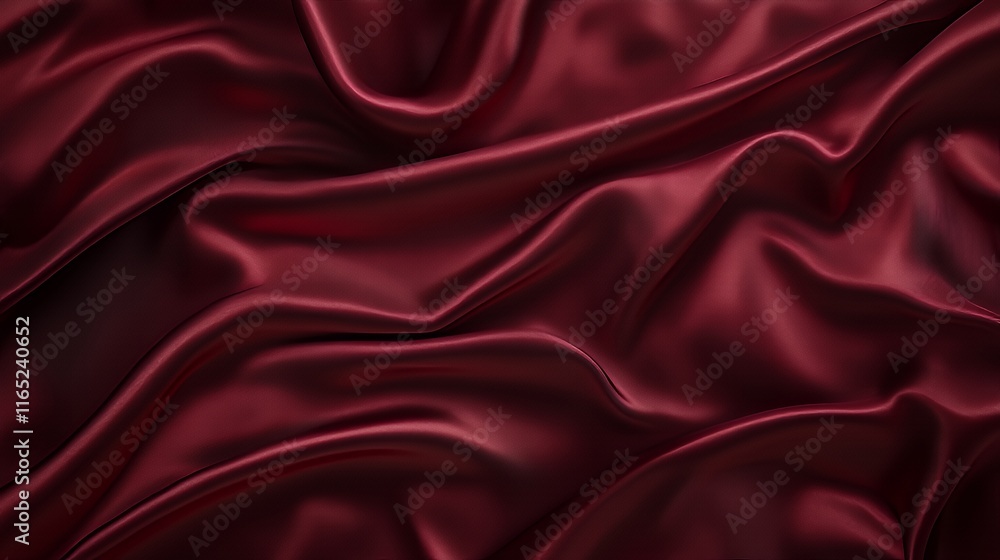 Obraz premium Rich Burgundy Silk Fabric Draped Luxuriously