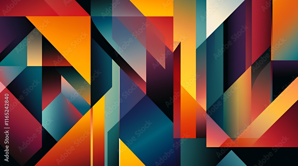 Abstract Geometric Pattern In Vivid Colors Abstract Geometric Pattern In Vivid Colors
