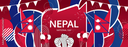 Nepal National Day greeting banner. September 20 is celebrated as Nepal National Day annually. Templates are suitable for various holiday in Nepal like Republic Day, Democracy Day and Nepali New Year.