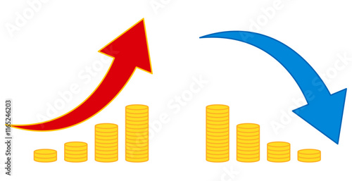 増えるお金と減るお金のイラストセット