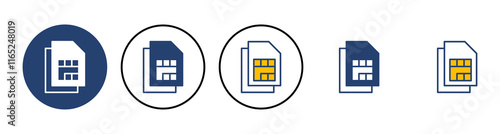Sim card icon vector. dual sim card icon vector