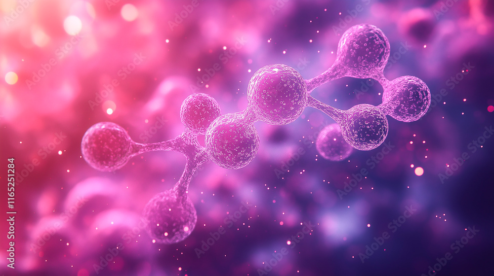 Abstract neuron background. Flashes of purple pink light on a dark background Abstract neuron background. Flashes of purple pink light on a dark background