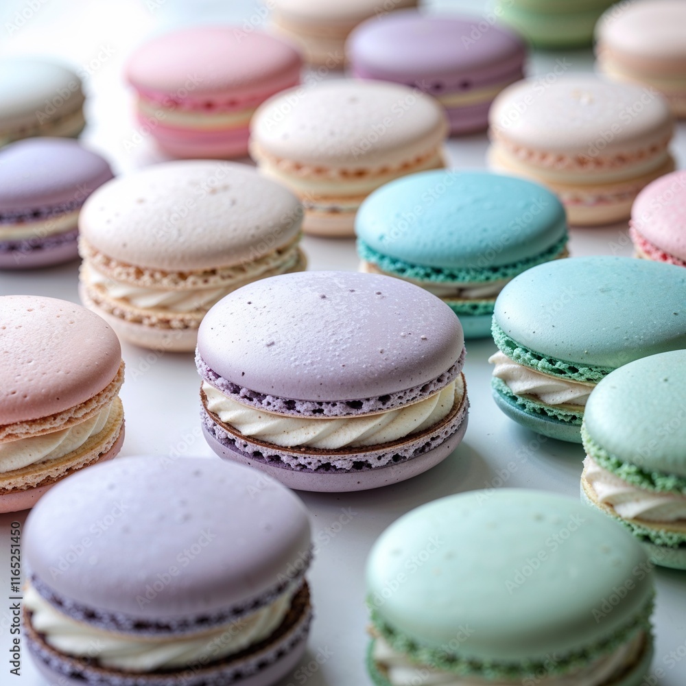 Obraz premium Assorted French Macarons in Pastel Colors