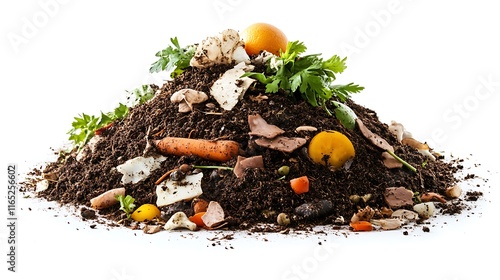 Compost Pile with Vegetable and Fruit Scraps