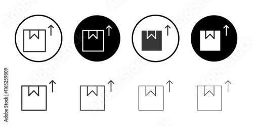 Box out arrow icon simple vector symbol