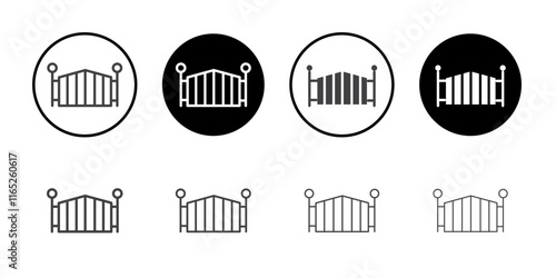 Decorative gate icon simple vector symbol