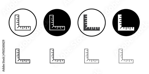 Degree square ruler icon simple vector symbol
