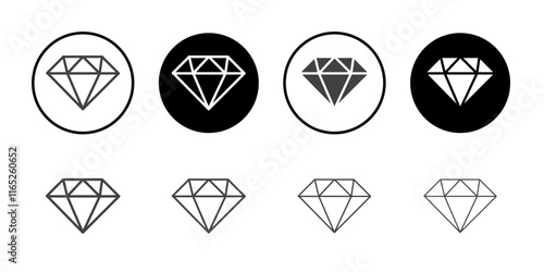 Diamond icon simple vector symbol