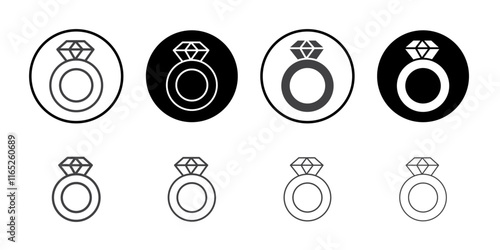 Diamond ring icon simple vector symbol