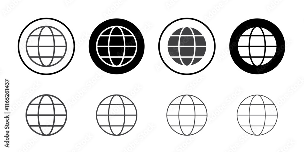 Globe grid icon simple vector symbol Globe grid icon simple vector symbol