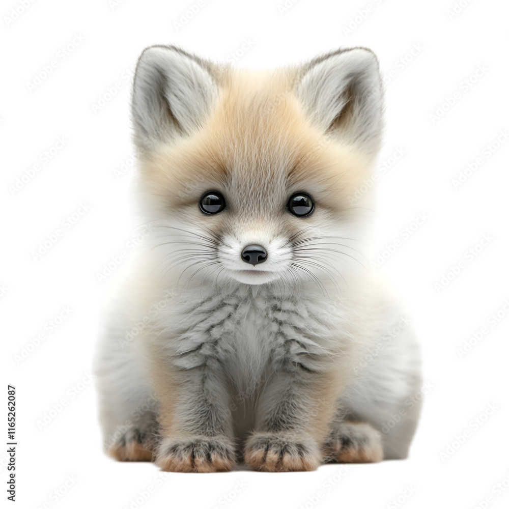 Fototapeta premium Snow Fox 3D Rendering on White Background
