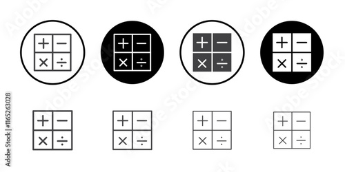 Plus minus multiplication division icon simple vector symbol