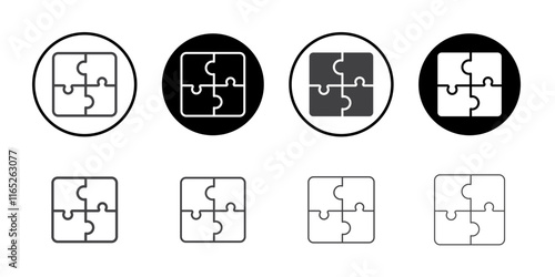 Puzzle icon simple vector symbol