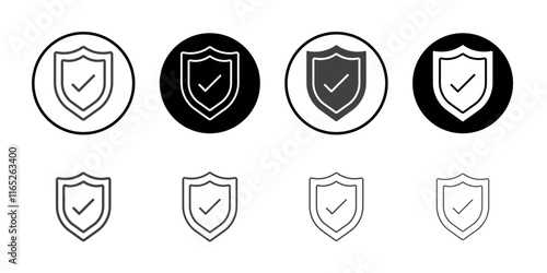 Security shield protected icon simple vector symbol