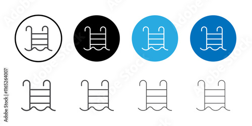Swimming pool ladder icon simple vector symbol