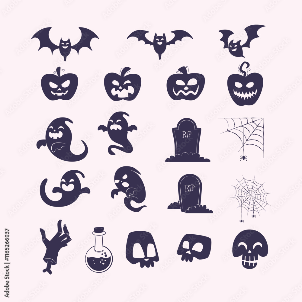 Obraz premium Halloween Element Silhouettes