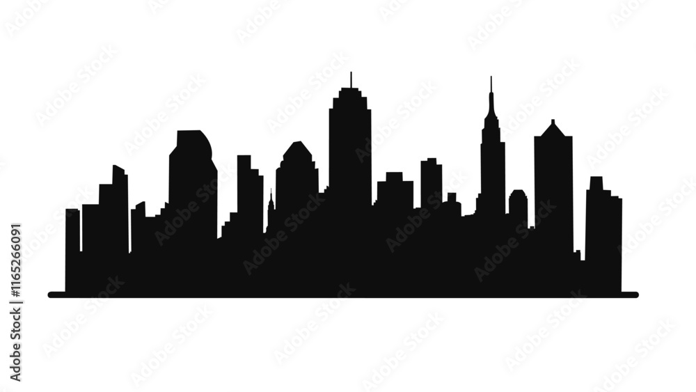 City skyline silhouette vector on white background City skyline silhouette vector on white background