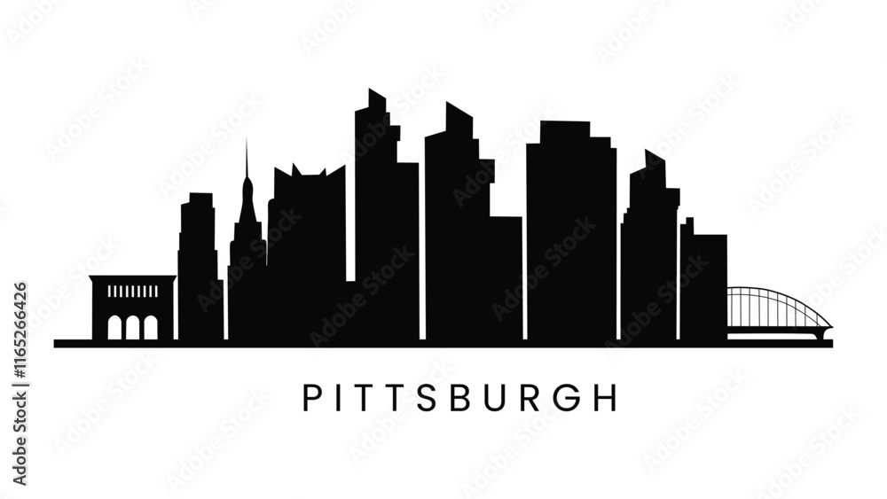 Naklejka premium Flat Pittsburgh a city with a city in the background 