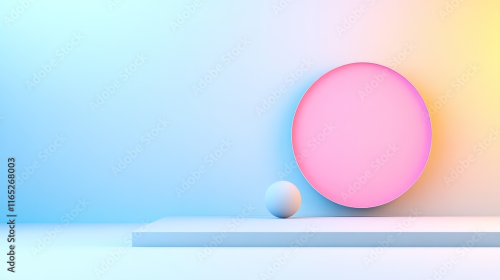 Abstract composition with geometric shapes and soft pastel colors. Abstract composition with geometric shapes and soft pastel colors.