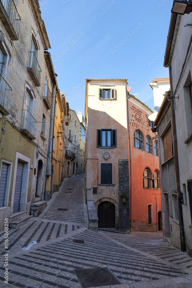 A street among the picturesque of Morcone, a town in the province of Benevento, Italy. A street among the picturesque of Morcone, a town in the province of Benevento, Italy.