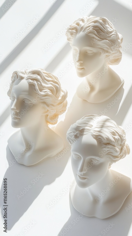Elegant White Sculptures of Female Heads: A Timeless Artistic Collection for Home Decor Elegant White Sculptures of Female Heads: A Timeless Artistic Collection for Home Decor