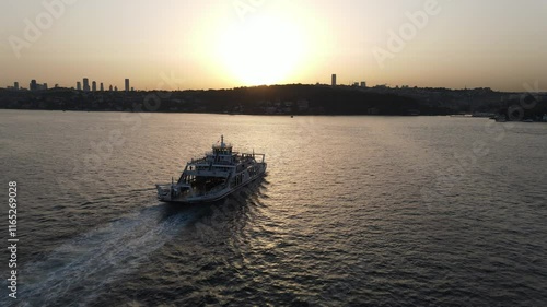 Wallpaper Mural Aerial View Ferry Boats Sunset Torontodigital.ca