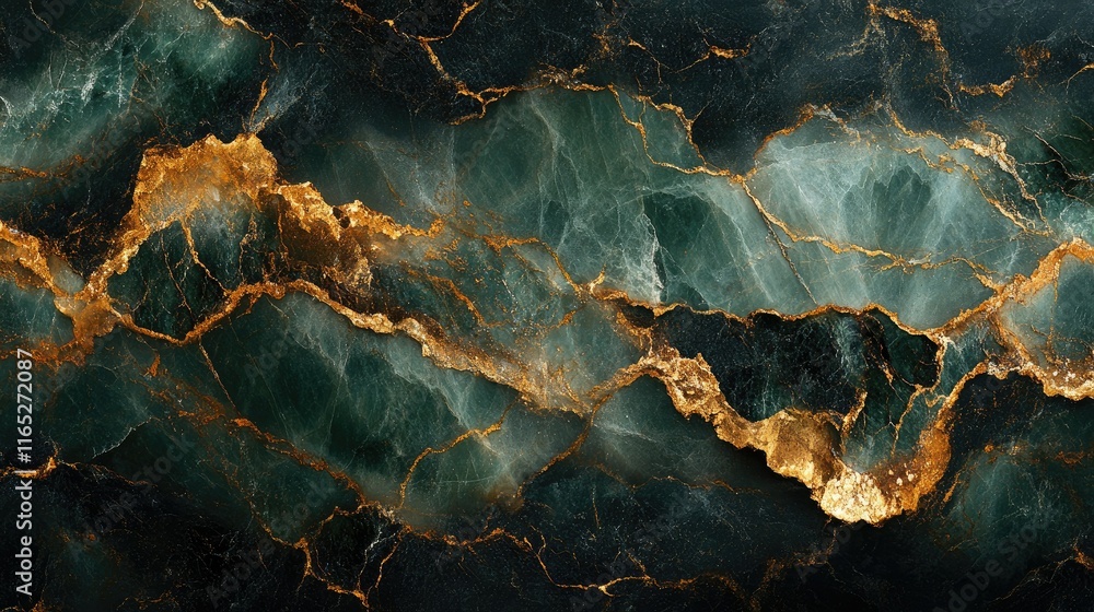 Luxurious dark green and gold marble texture background. Intricate veining and patterns. High- Luxurious dark green and gold marble texture background. Intricate veining and patterns. High-