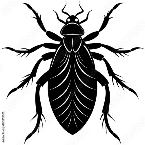 Detailed Vector Illustration of a Bed Bug Silhouette