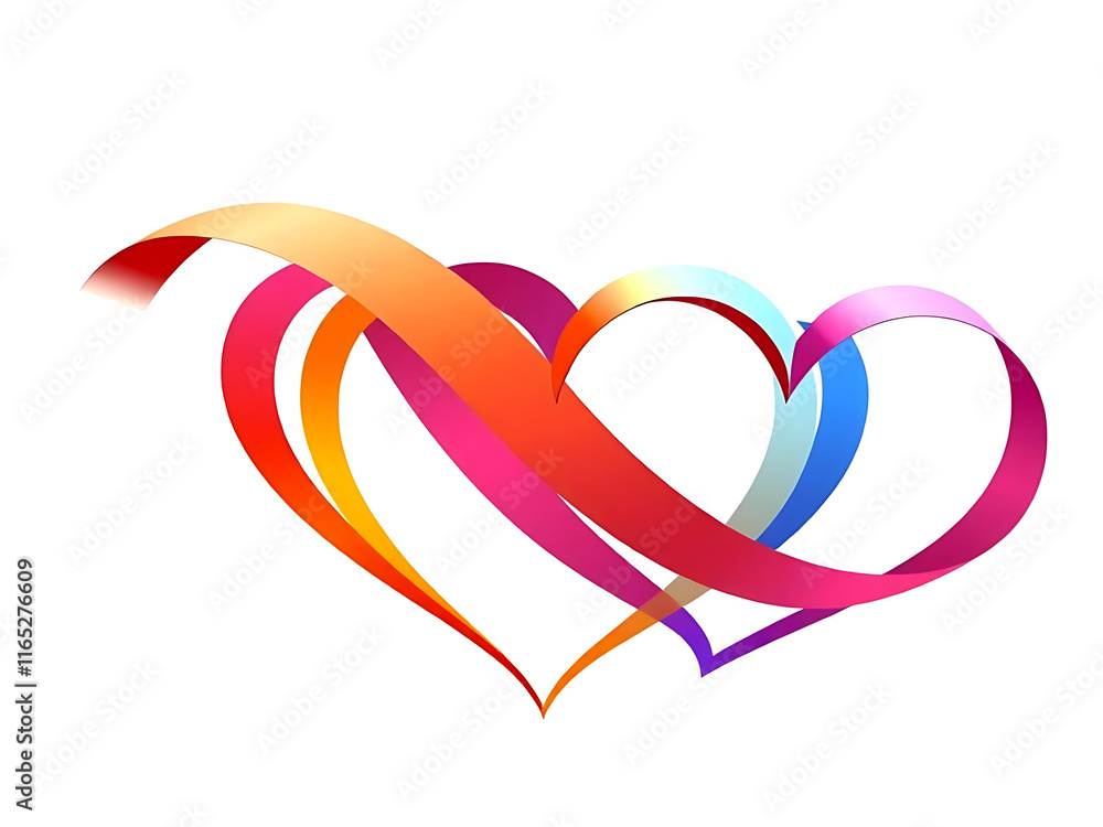 heart shaped ribbon in a white background heart shaped ribbon in a white background