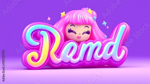 Cute 3D cartoon girl's name 