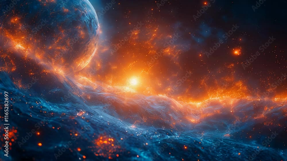 Colorful deep space. Universe concept background. Fiery explosion in space. Abstract illustration of universe. Colorful deep space. Universe concept background. Fiery explosion in space. Abstract illustration of universe.