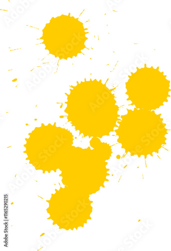 yellow brushed painting splash splatter grunge graphic element artistic