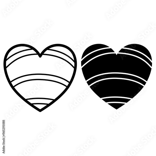 heart with curved line