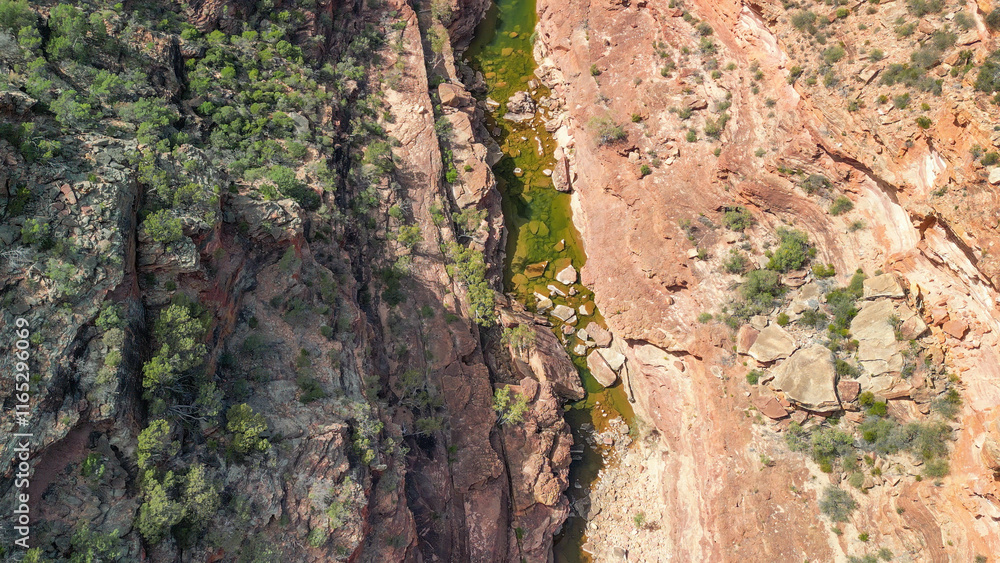 Breathtaking aerial perspective of Z Bend, a unique canyon feature in Kalbarri National Park Breathtaking aerial perspective of Z Bend, a unique canyon feature in Kalbarri National Park