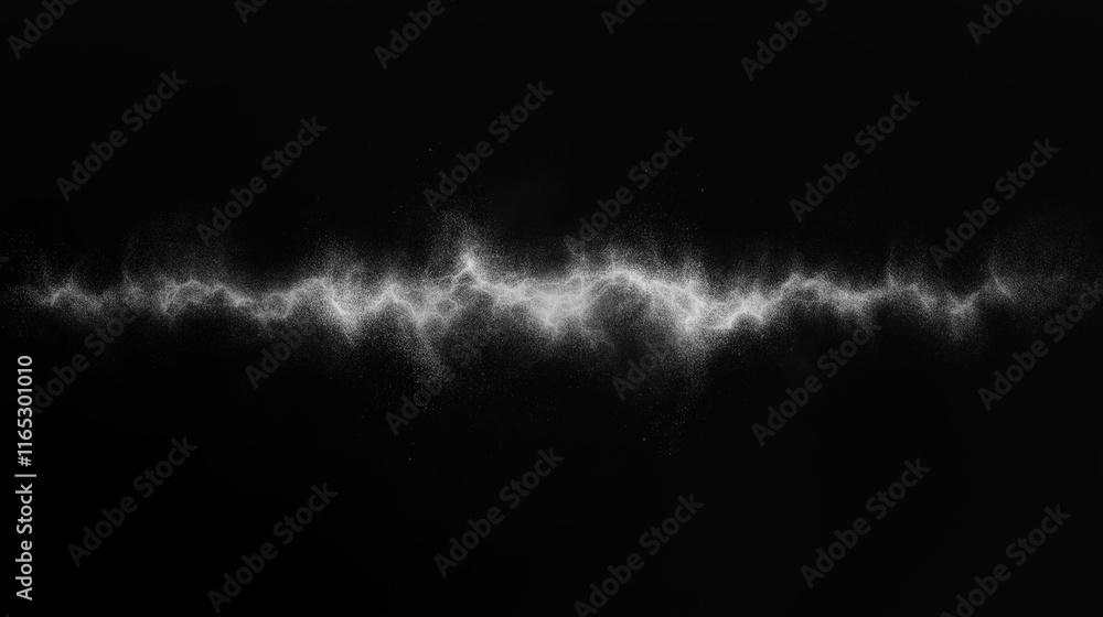 Fototapeta premium Abstract White Energy Wave on Black Background