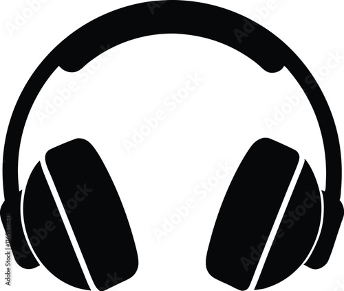 Headphone silhouette vector, Earphone icon vector